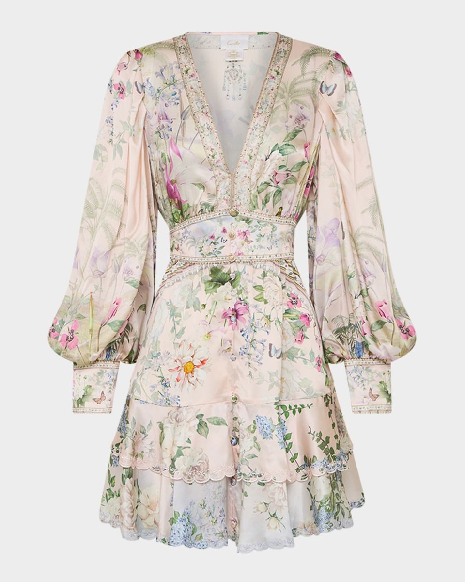 Palacio Playground Button-Front Frill Shirtdress